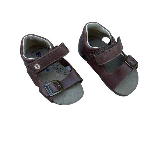 Falcotto brown leather strap sandals size 19 EU (Approx 2-3 US) - Picture 1 of 7